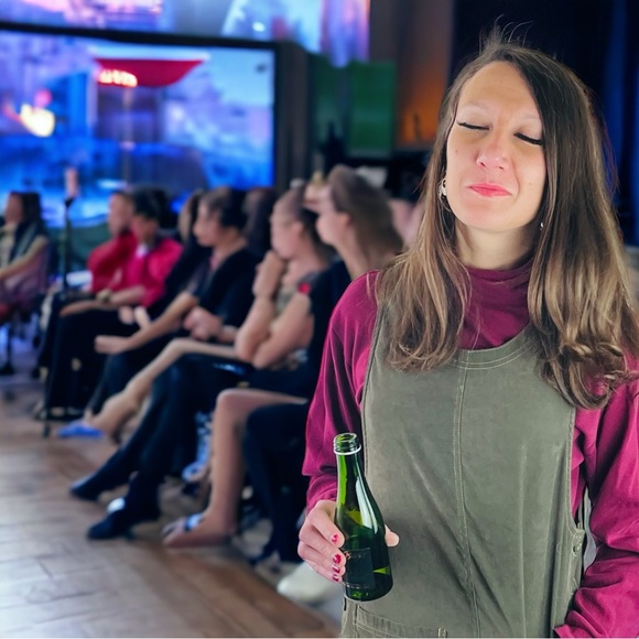 HSZ Studio Long Sleeveless Olive Color Dress Size S - Picture 7 of 13